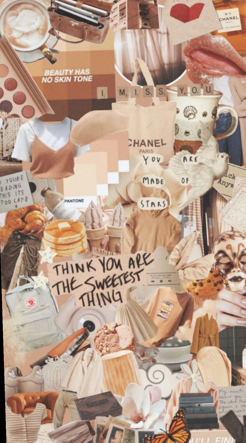 A collage of images including coffee, a butterfly, and a handbag. - Fashion, TikTok