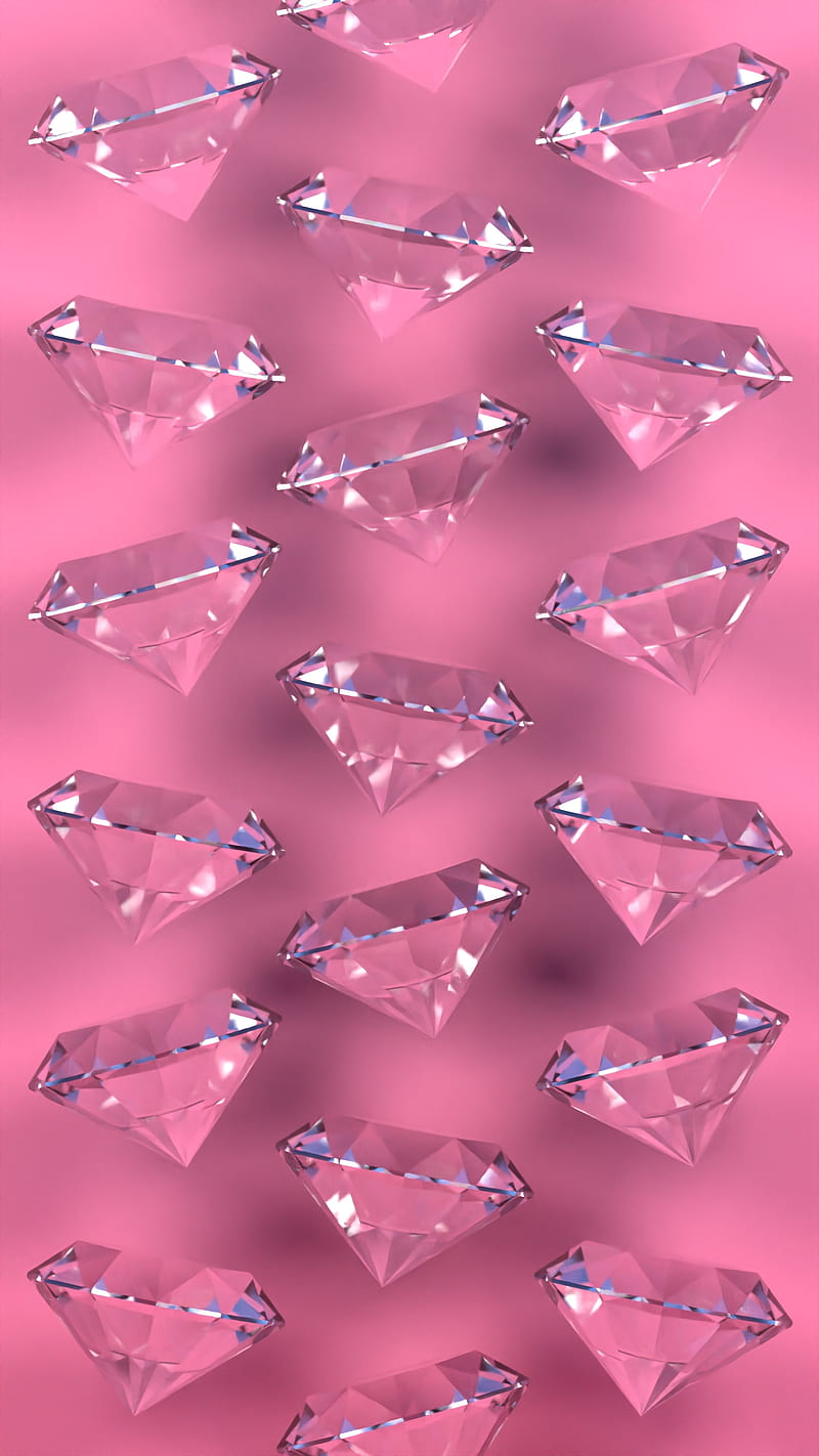 Diamond Pattern, 3D design, bright, diamonds, girly, glass, pattern, pink, shine, HD phone wallpaper