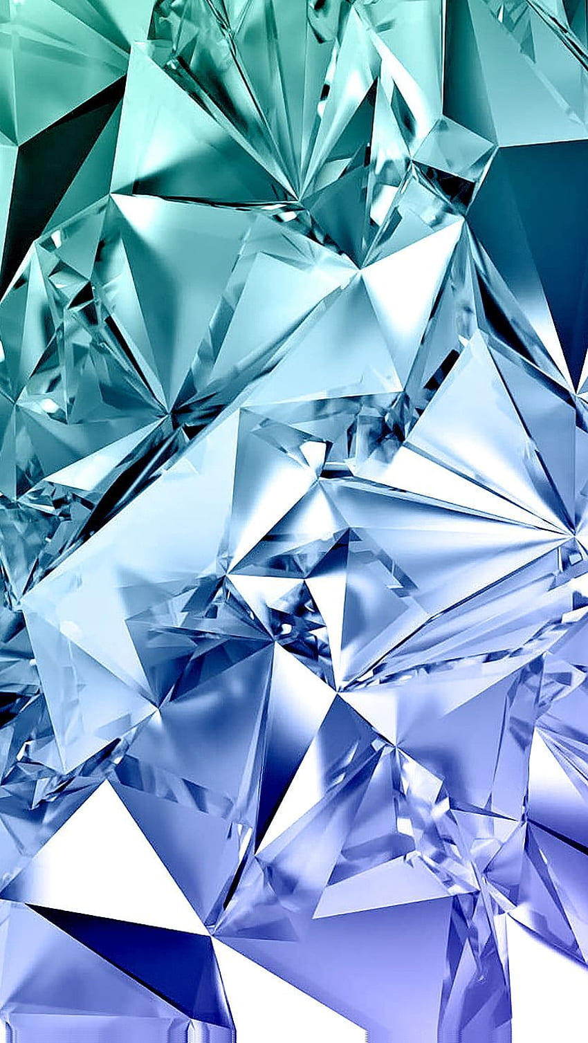A beautiful blue and green diamond wallpaper for iPhone. - Diamond