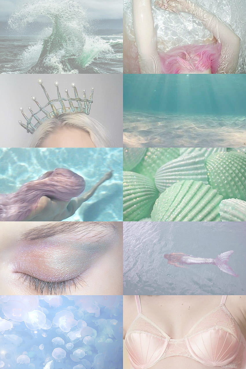 A collage of pictures with different colors - Mermaid