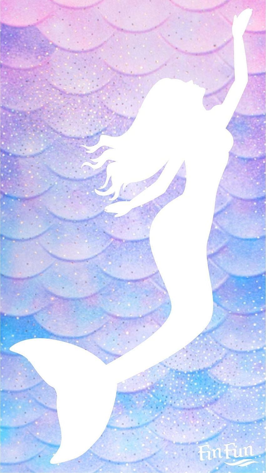 A silhouette of a mermaid against a blue and purple background - Mermaid