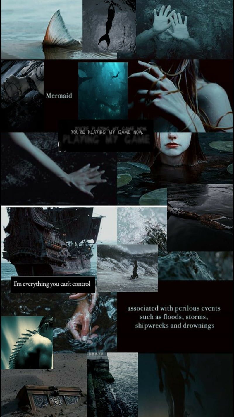 Dark Siren Aesthetic, black, mermaid, ocean, pirate, HD phone wallpaper