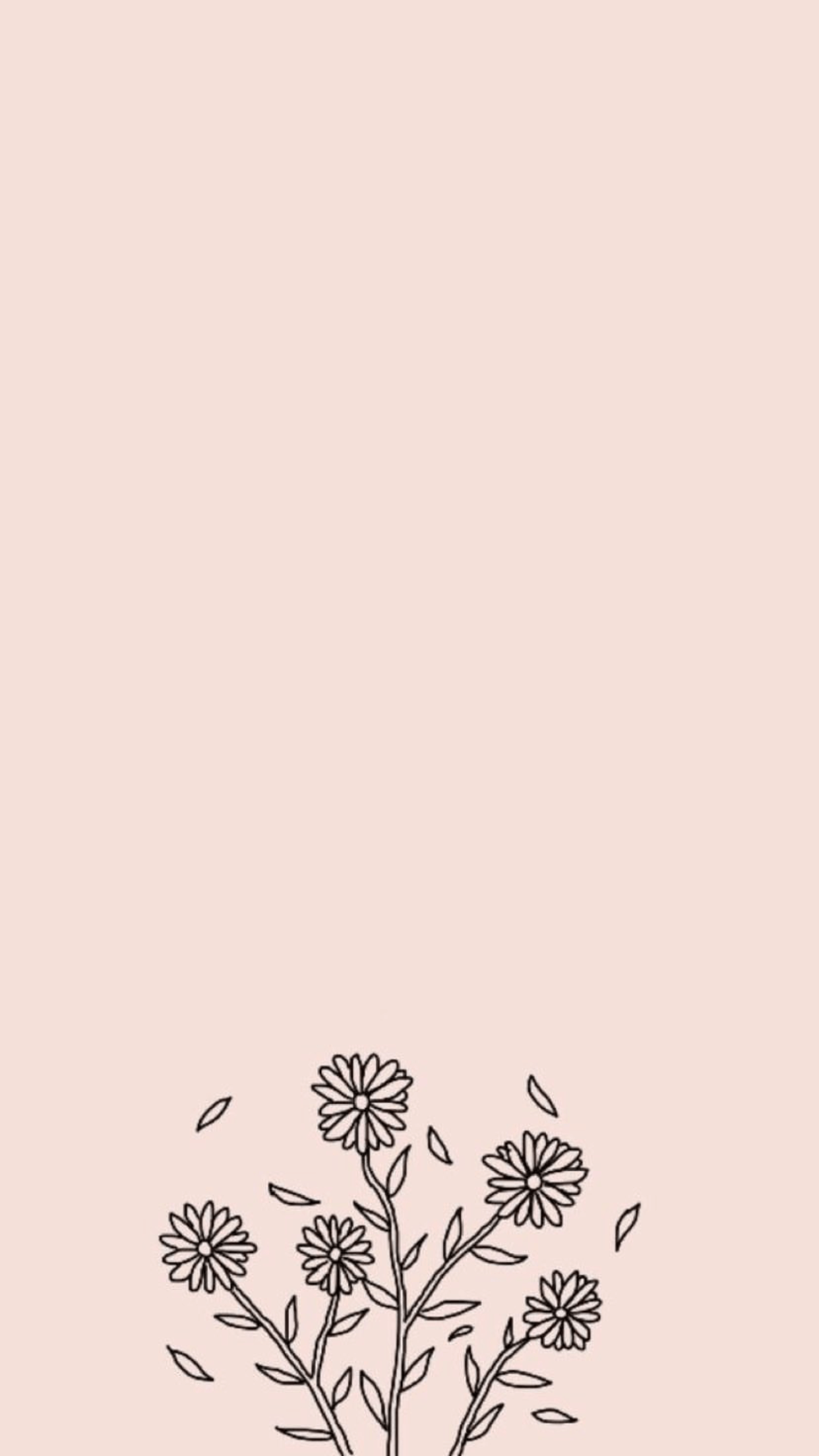 A hand drawn flower bouquet on pink background - Couple