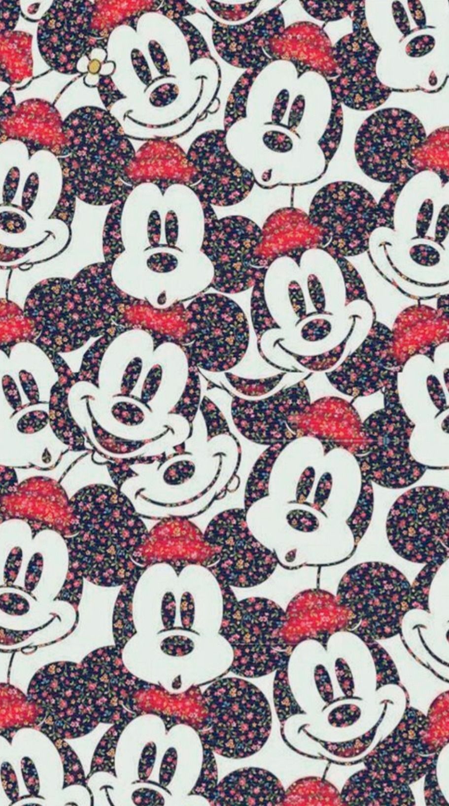 A close up of the fabric with mickey mouse heads - Mickey Mouse