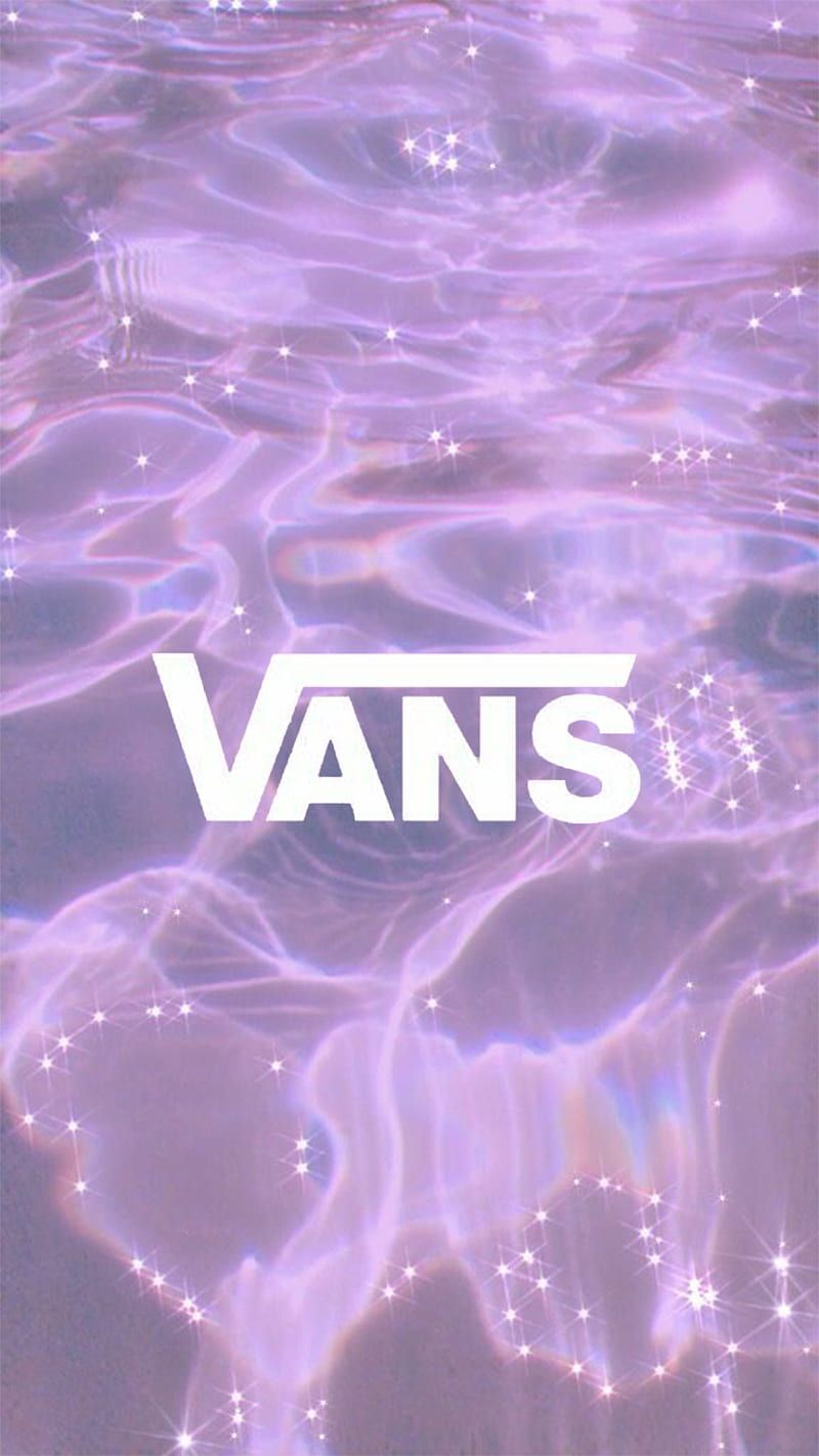Aesthetic vans background with a purple water background - Vans