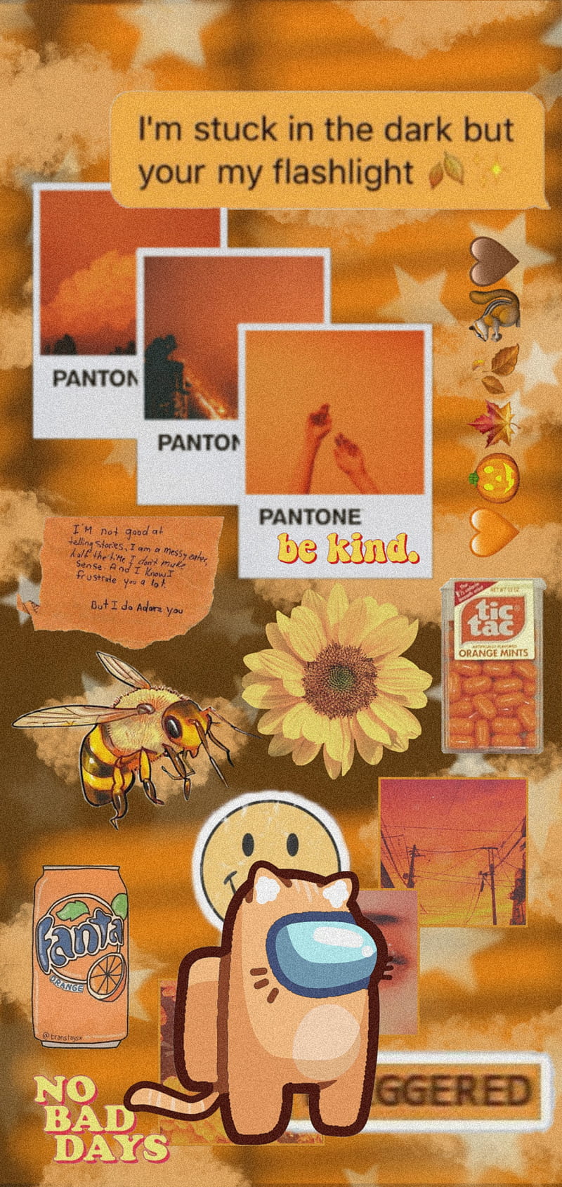 Among us cute, aesthetic, among us, orange, tumbrl, HD phone wallpaper