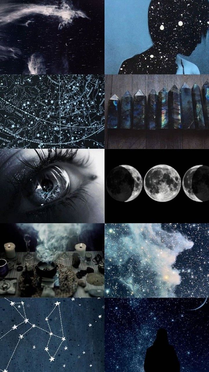 A collage of pictures with stars and moon - Magic