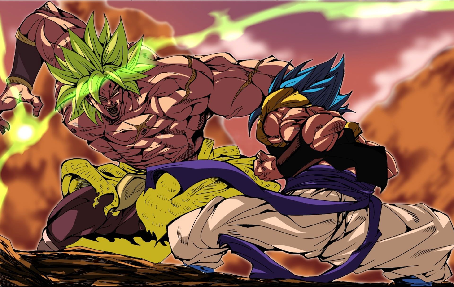 A couple of people fighting in the desert - Dragon Ball