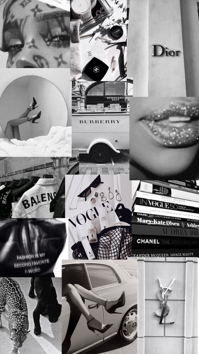 Aesthetic background of black and white fashion, beauty, and luxury brands. - Fashion