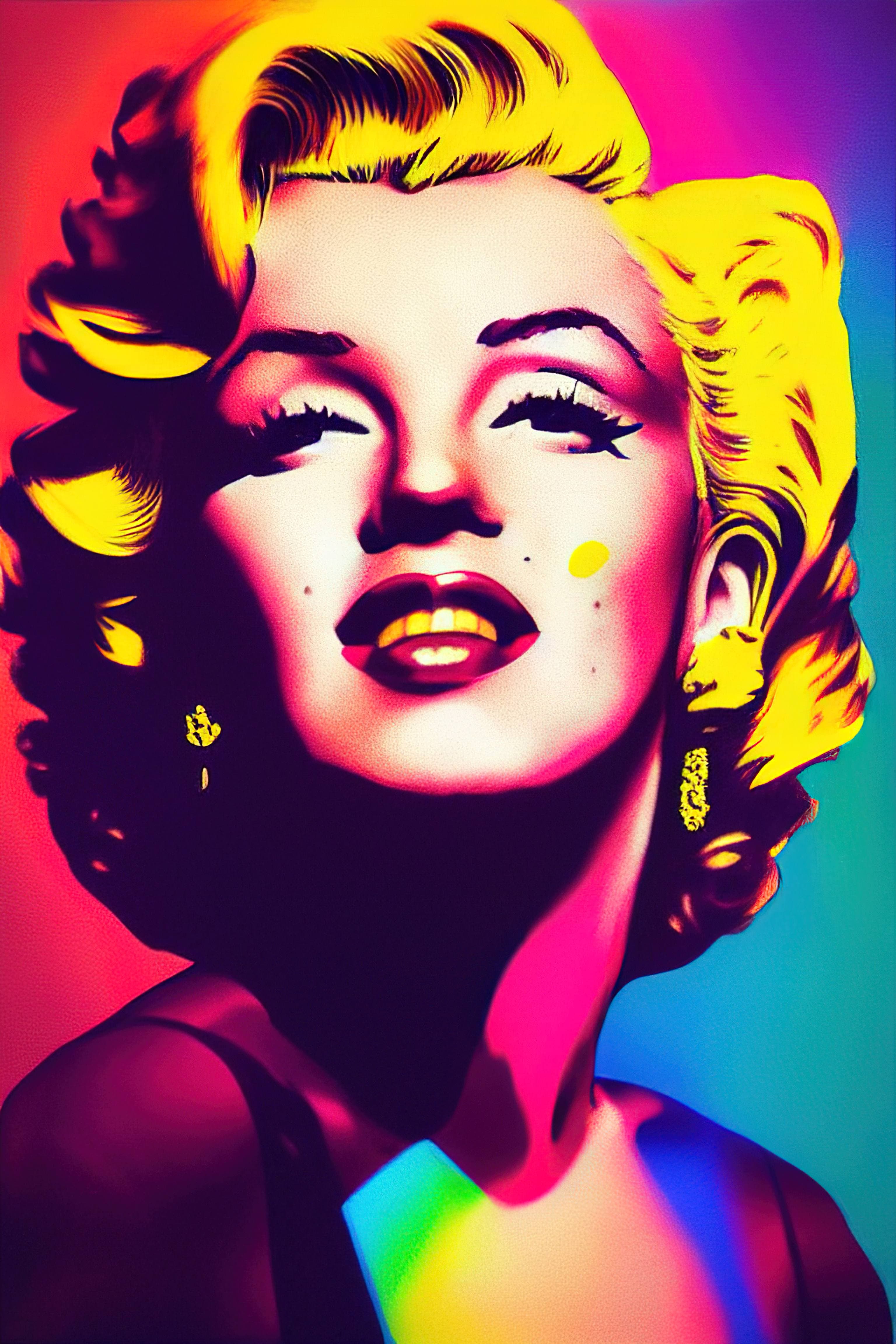 Marilyn Monroe in a colorful digital art paint