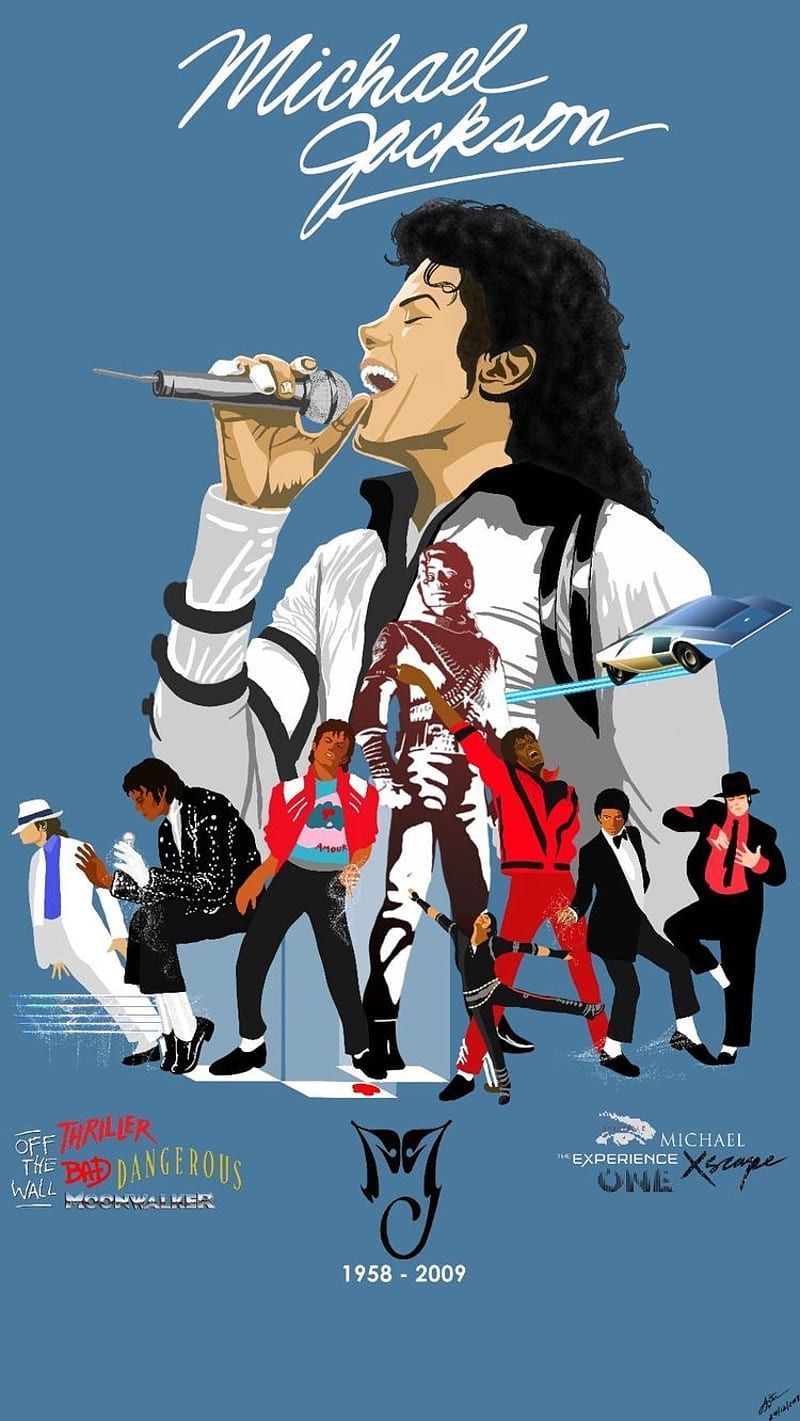 A poster of michael jackson singing on stage - Michael Jackson