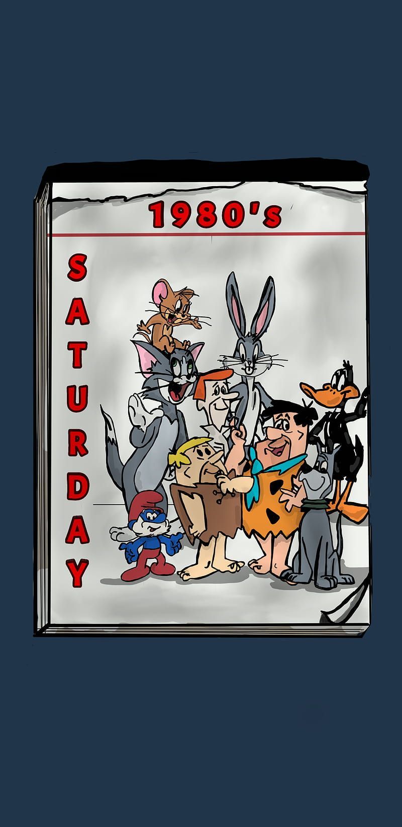 80s Toons, cartoons, 1980s, 80s, looney tunes, flintstones, bugs bunny, smurfs, HD phone wallpaper