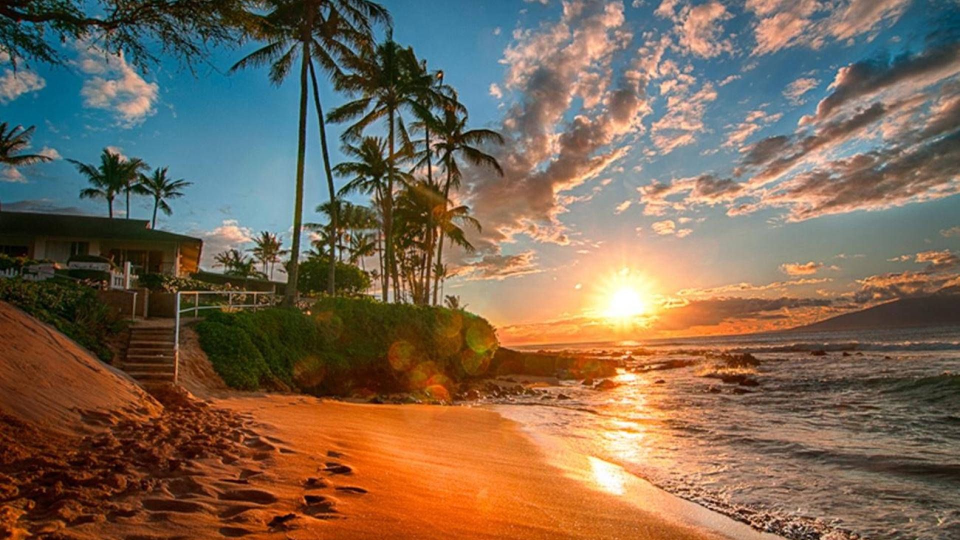 Download Hawaii Beach Sunset Wallpaper