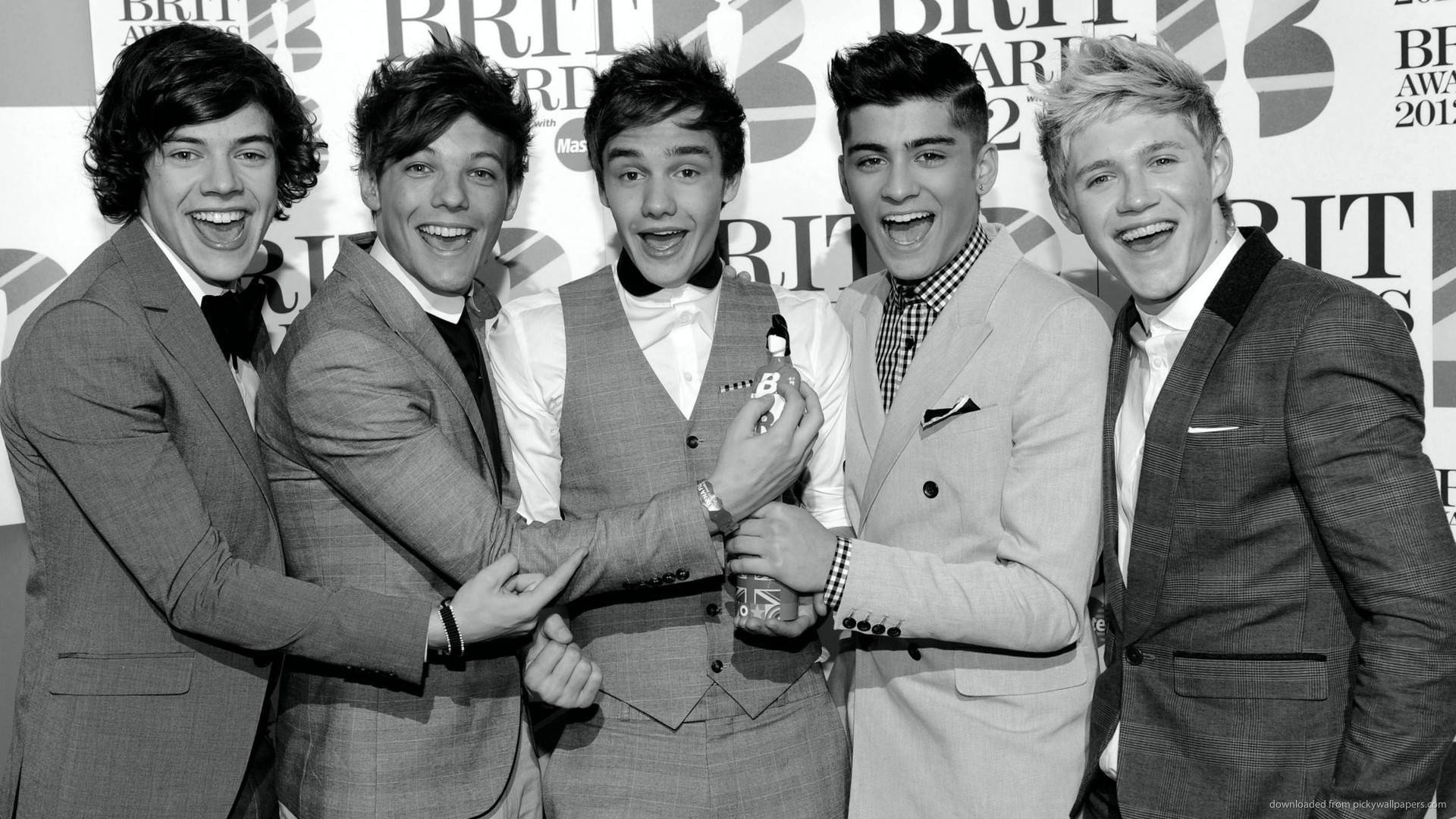 One Direction Brit Awards Grayscale picture