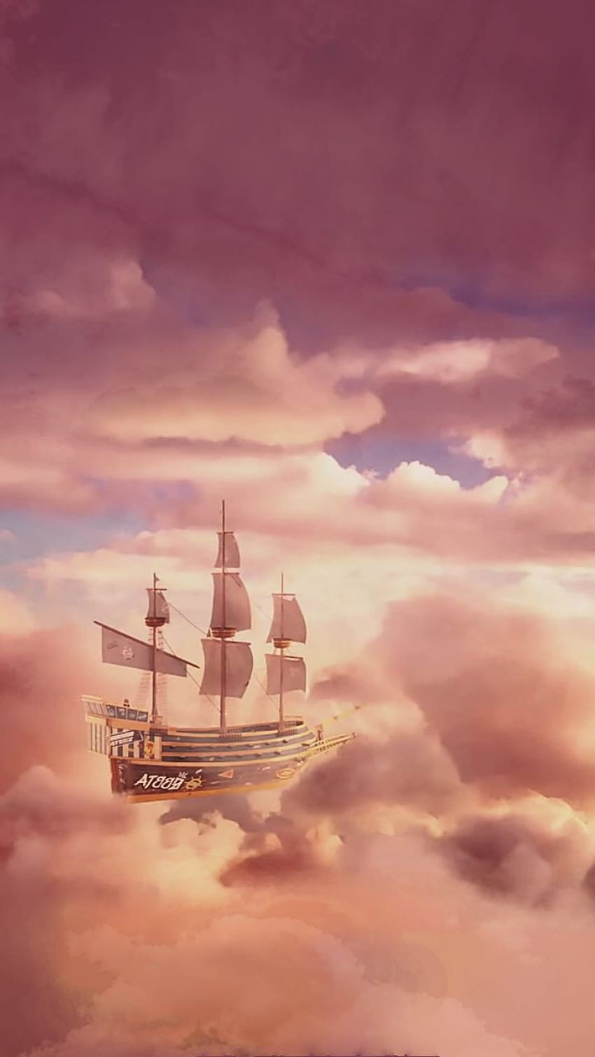 A ship sailing through the clouds - Pirate