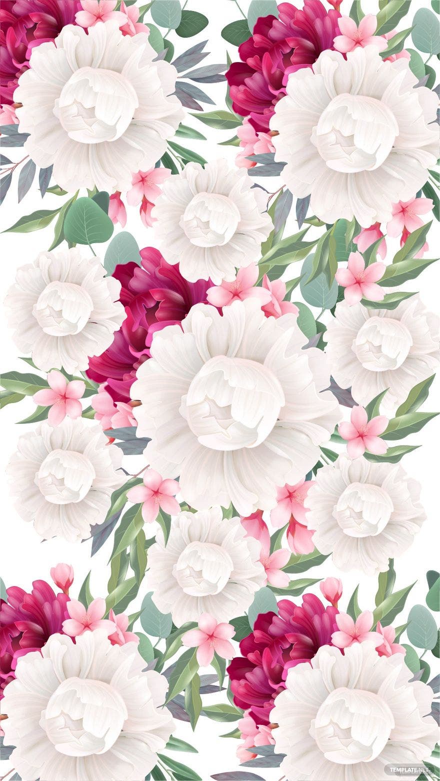 A floral pattern with white and pink flowers - Wedding