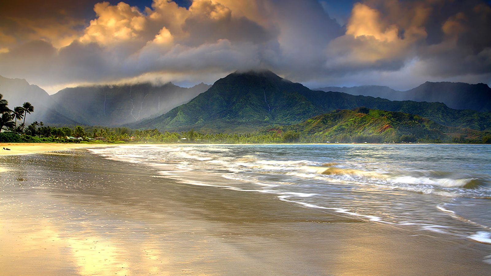 Mobile wallpaper: Beach, Hawaii, Nature, Ocean, Kauai, View From Above, 70068 download the picture for free