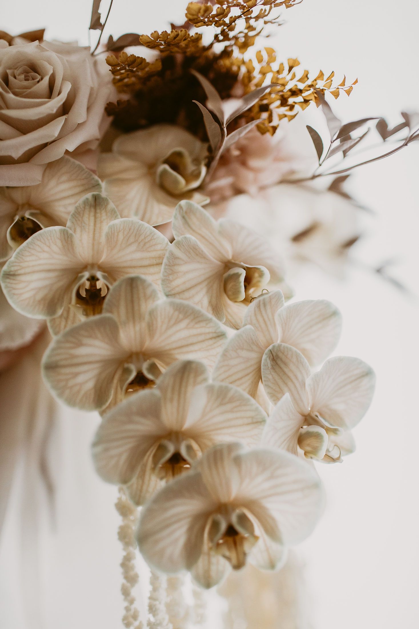 A bouquet of flowers with pearls and beads - Wedding