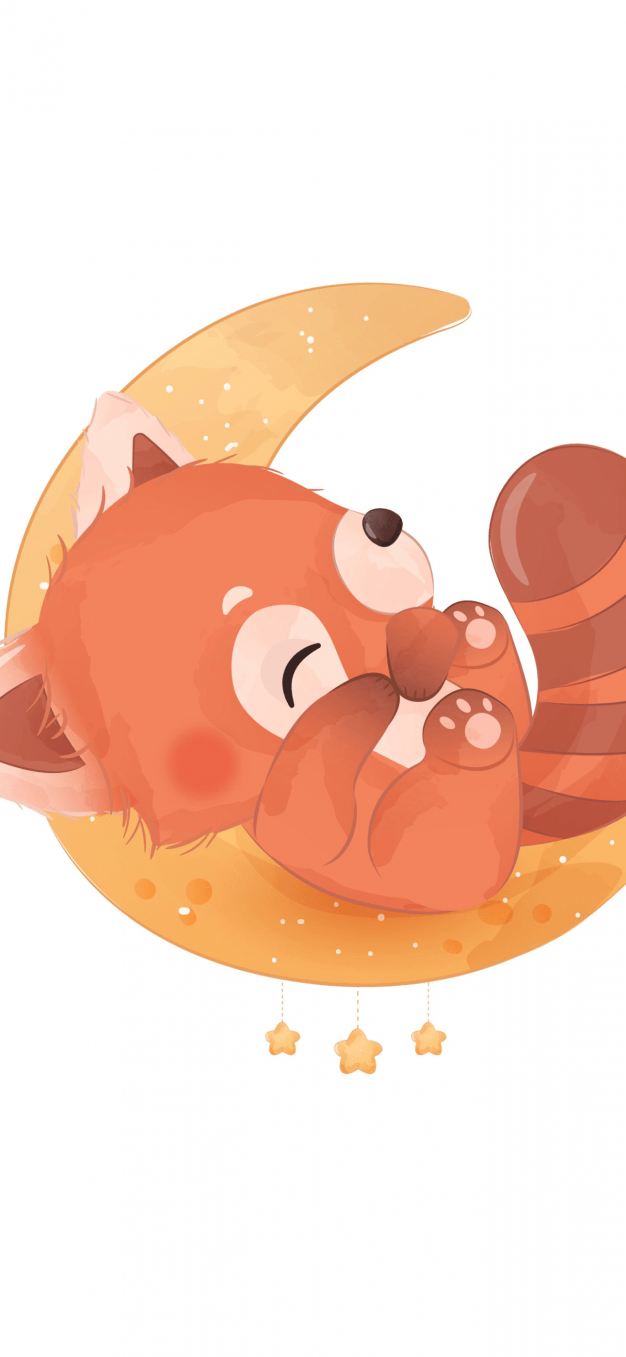 IPhone wallpaper of a cute red panda on the moon - Fox