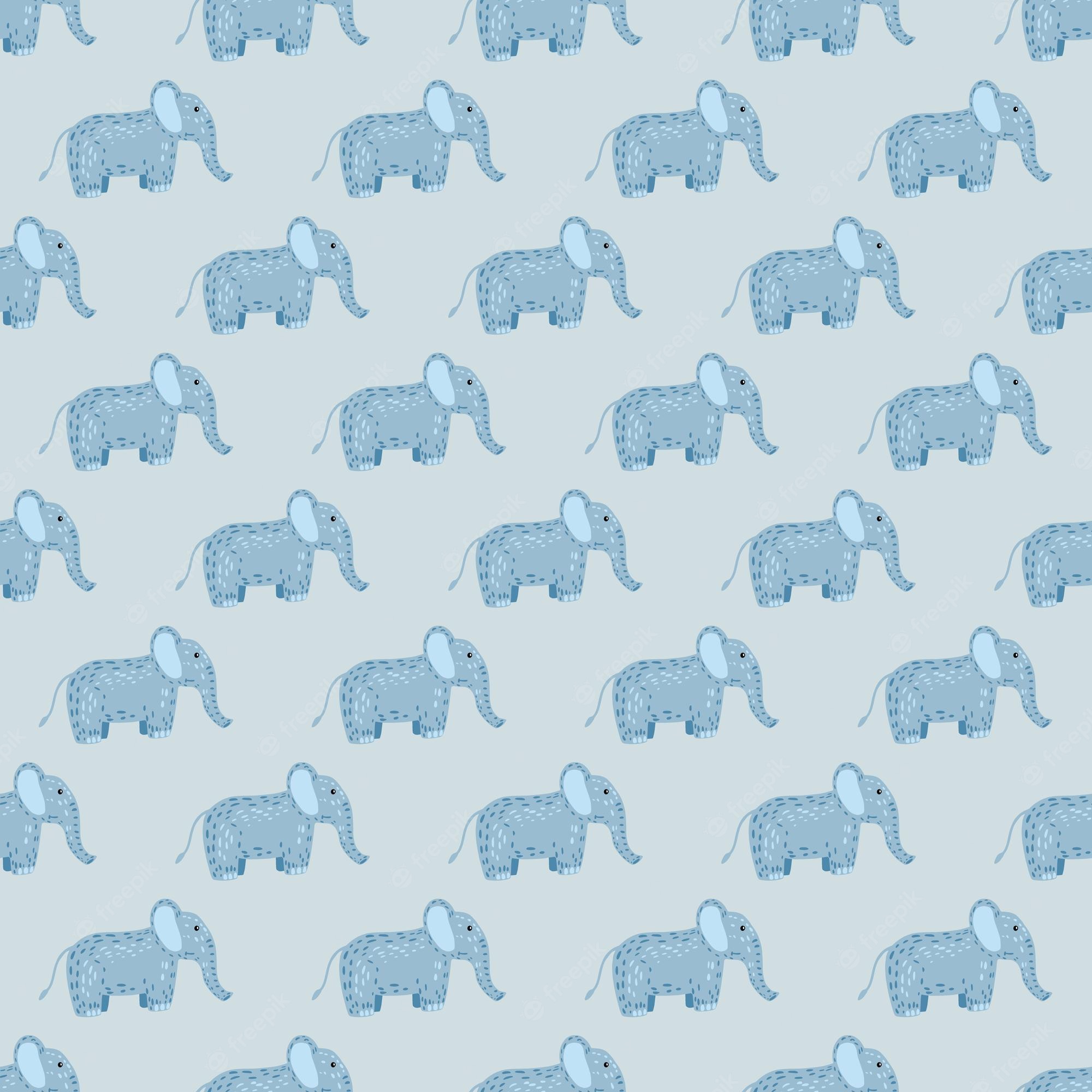 A pattern of elephants on blue background - Elephant