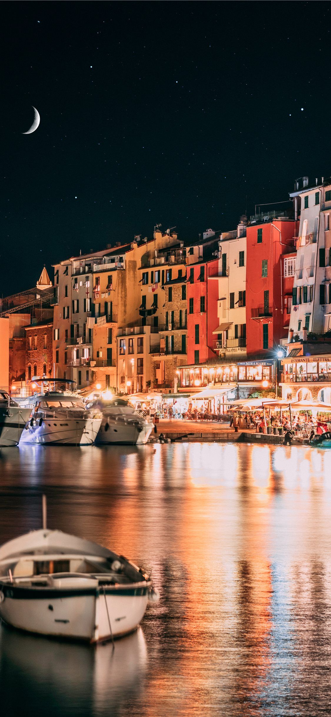 Italian riviera by night iPhone X Wallpaper Free Download