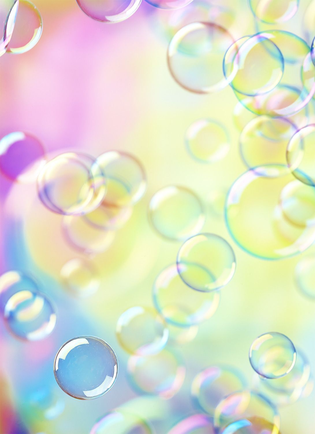 A colorful background with bubbles in the air - Bubbles