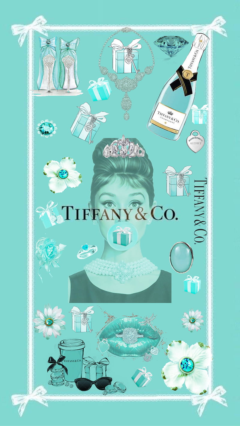 Tiffany and co wallpaper I made for my phone! - Champagne