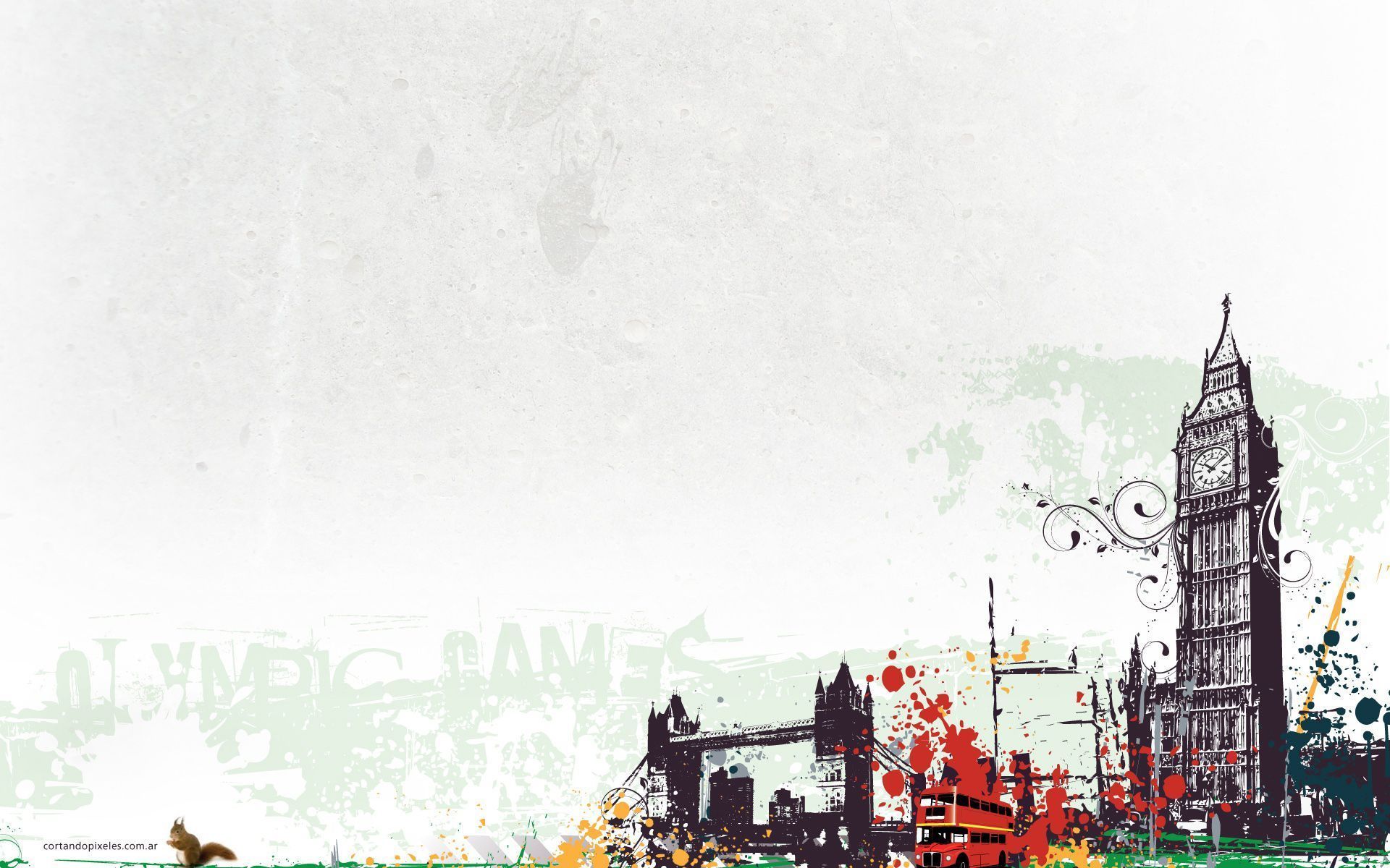 London Olympic Games wallpaper with a creative design of the famous landmarks of London - London