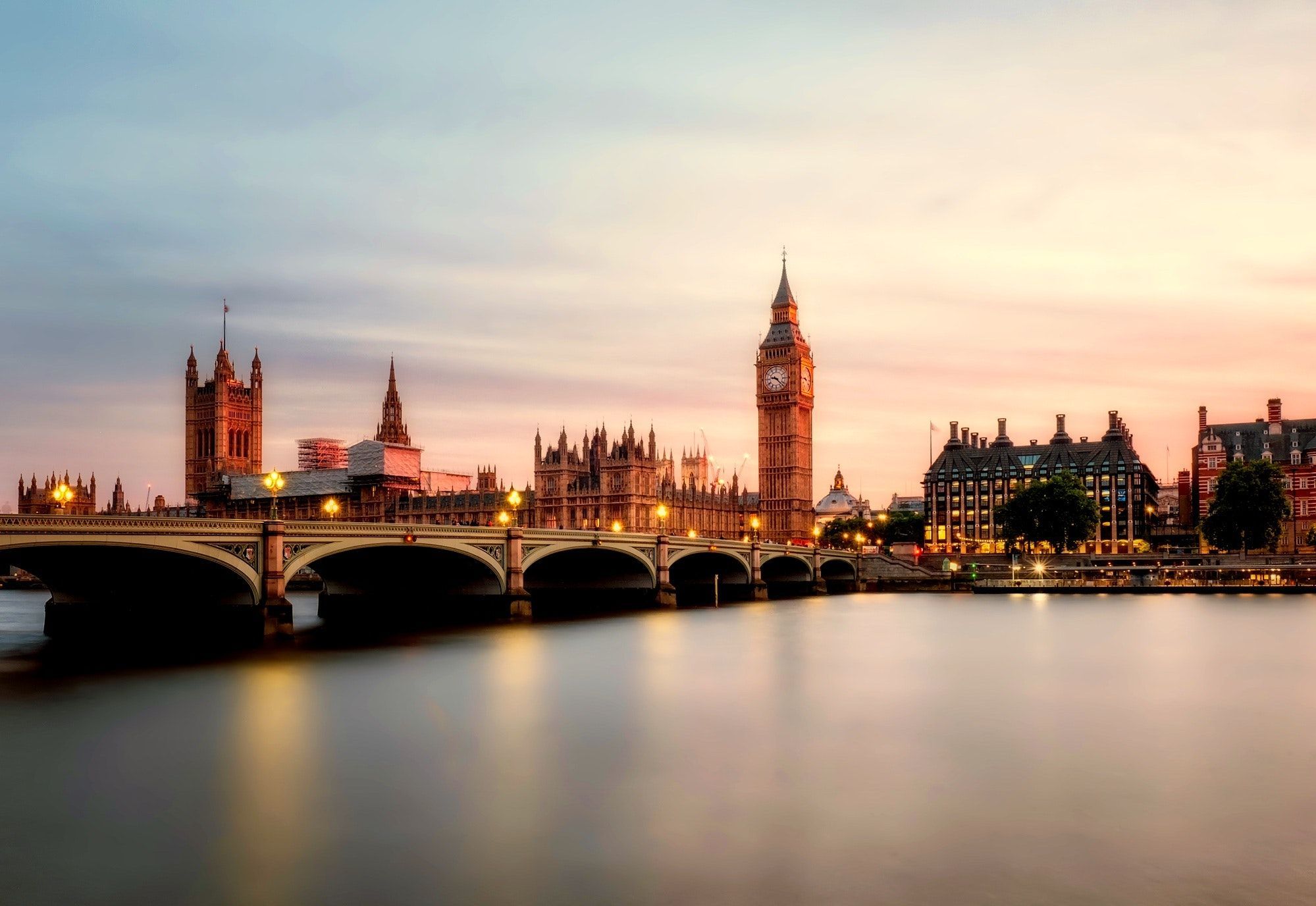 A beautiful sunset view of the city of London, England. - London