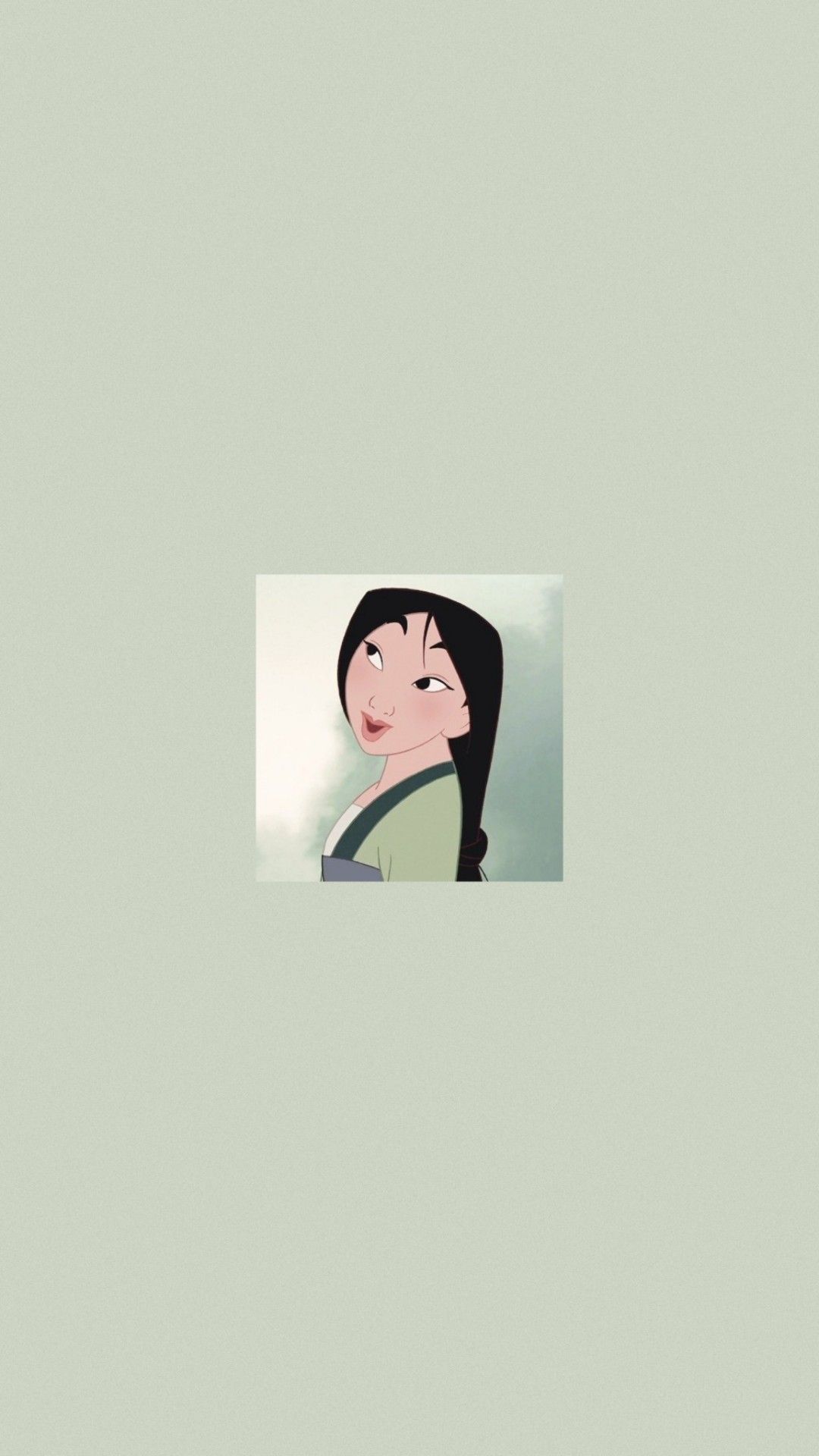 A cartoon character with black hair - Mulan