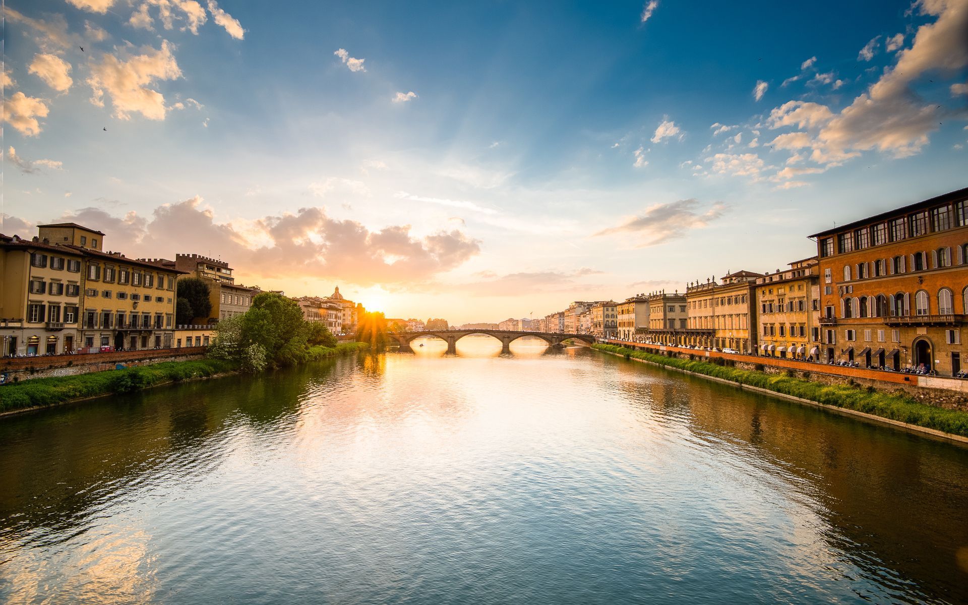 The Arno river in Florence, Italy, at sunset - Italy