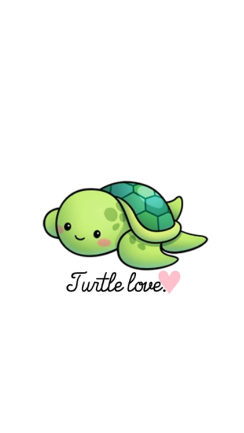 A cute turtle with the words i wittle love - Turtle