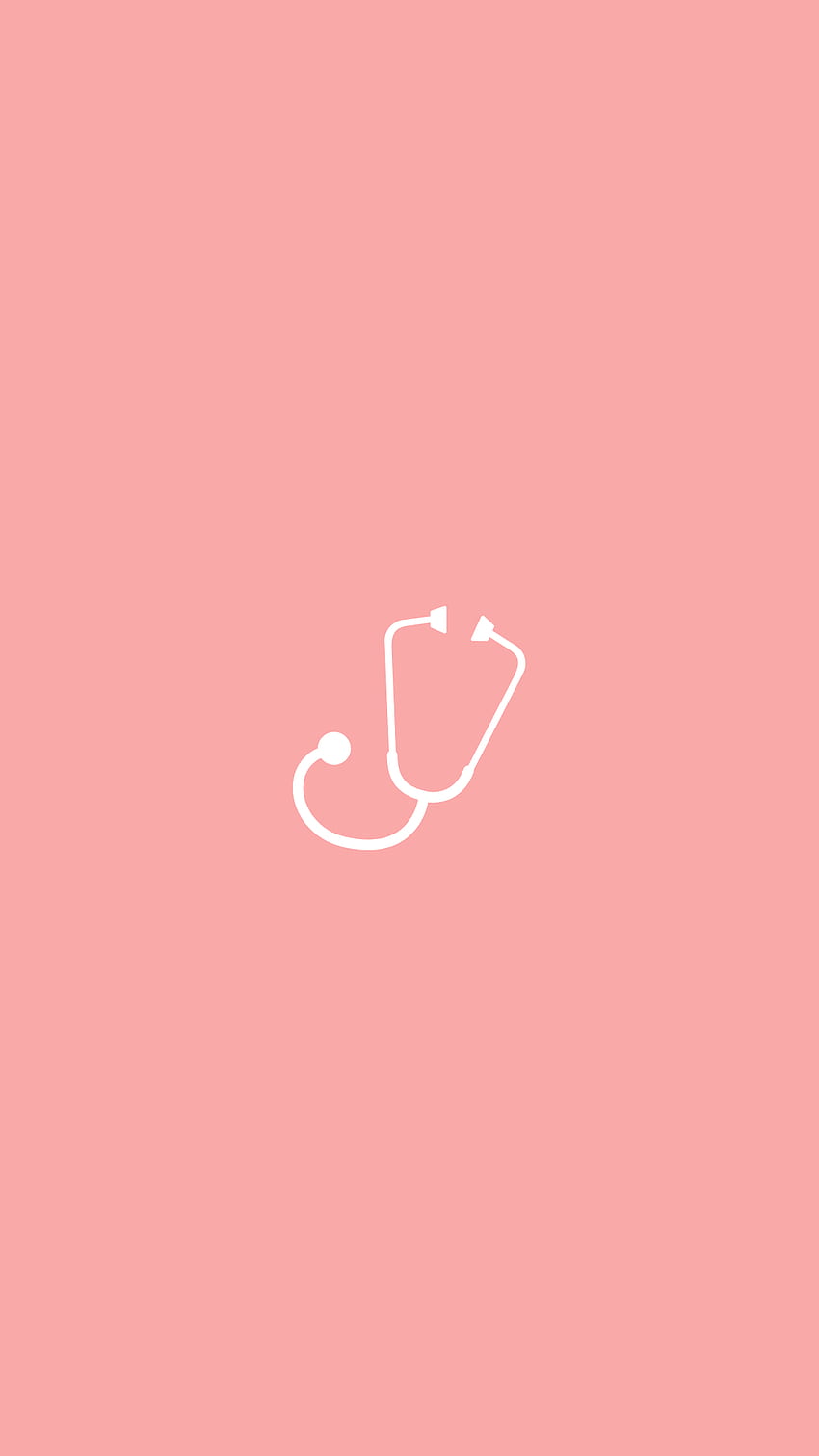 Stethoscope icon on a pink background - Nurse