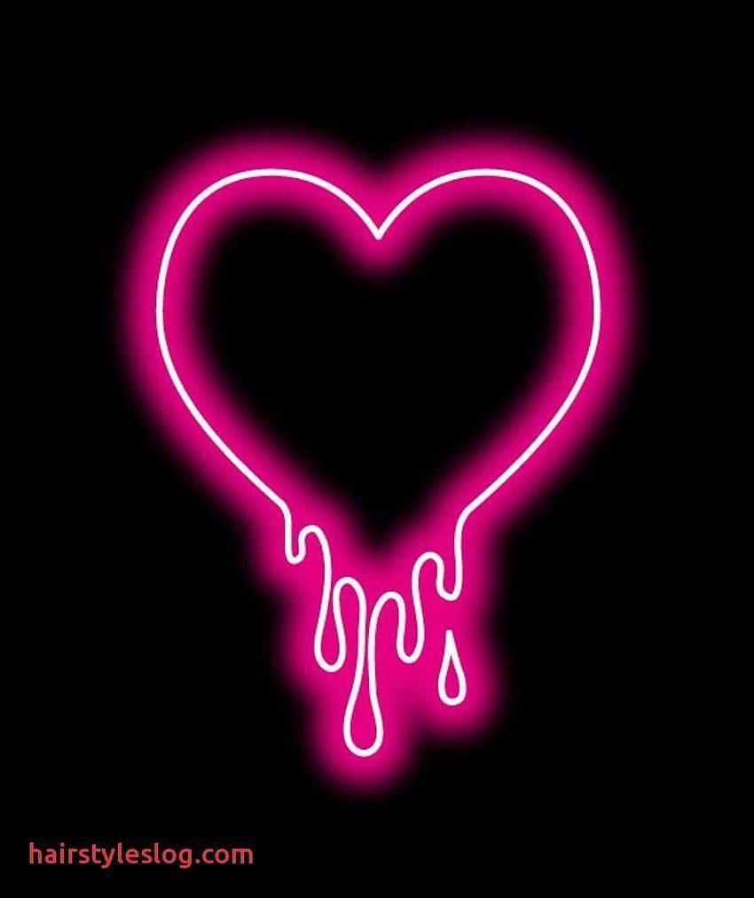 A neon pink heart with blood dripping from it - Slime