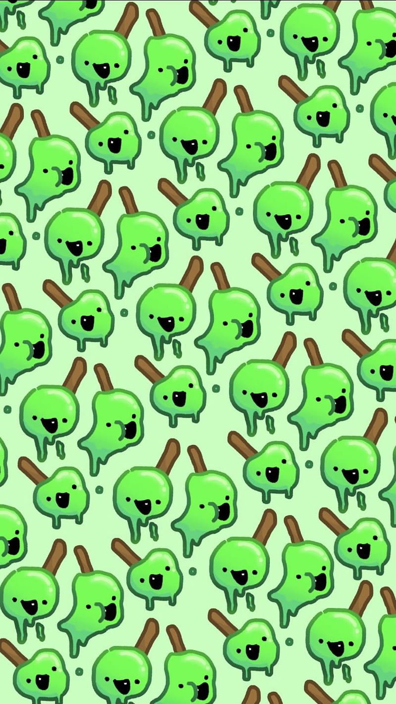 A pattern of green cartoon characters - Slime