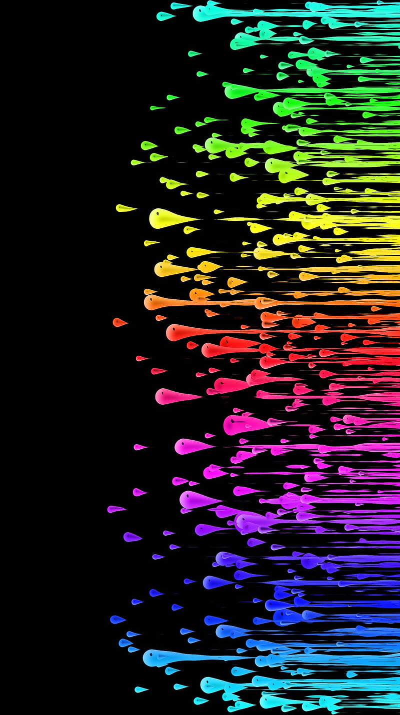 Rainbow splashes on black background - Slime