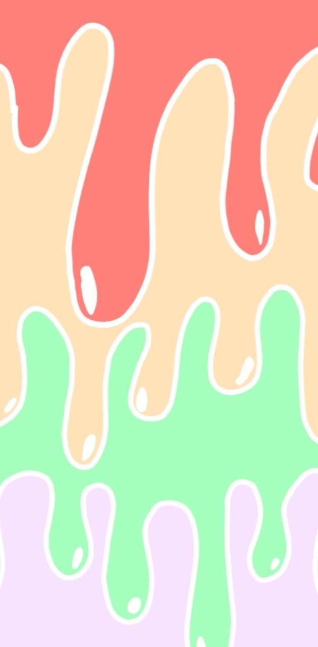 Pastel dripping wallpaper