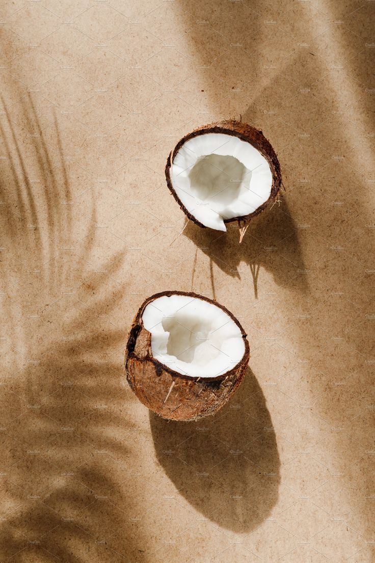 A coconut that has been cut in half - Coconut