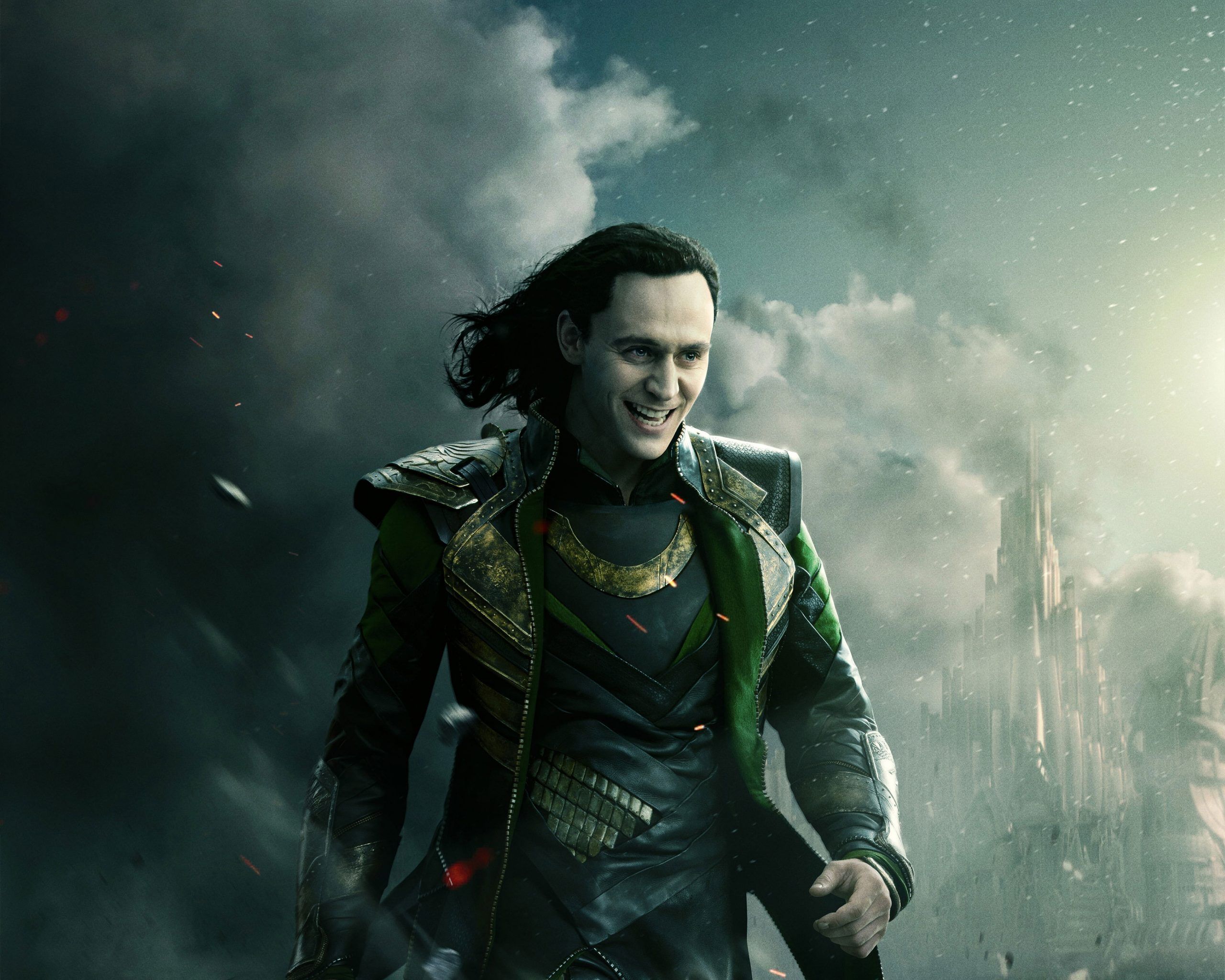 A man in green and black is walking - Loki