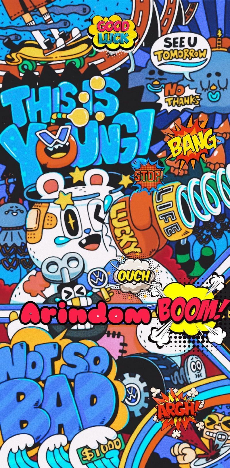 Pop art, boom, crazy, graffiti, words, HD phone wallpaper