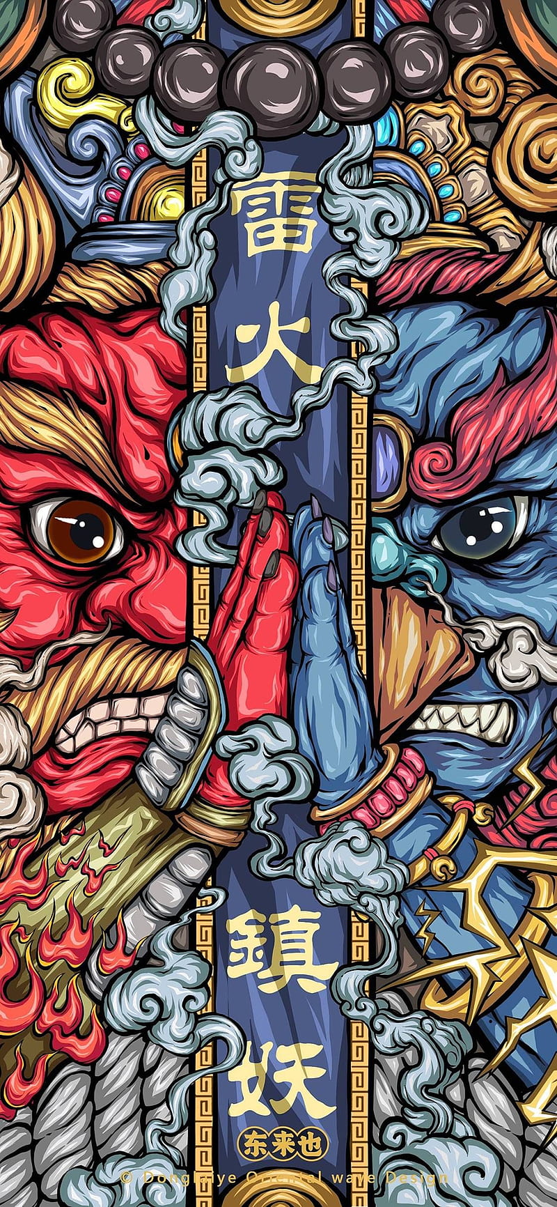 Samurai, desenho, dragon, graffiti, japan, HD phone wallpaper