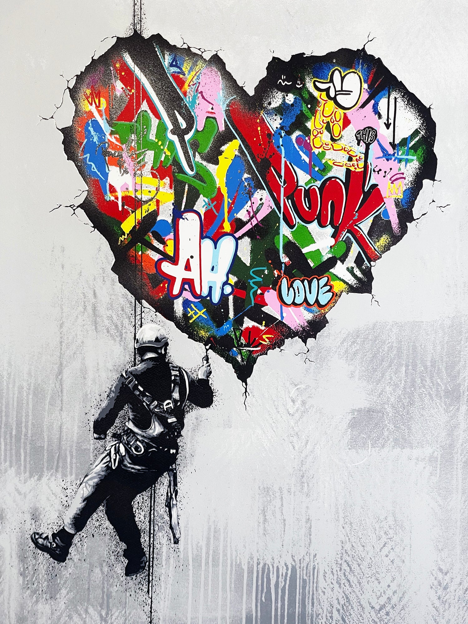 MARTIN WHATSON 'Cracked' 30 Color Embossed Screen Print