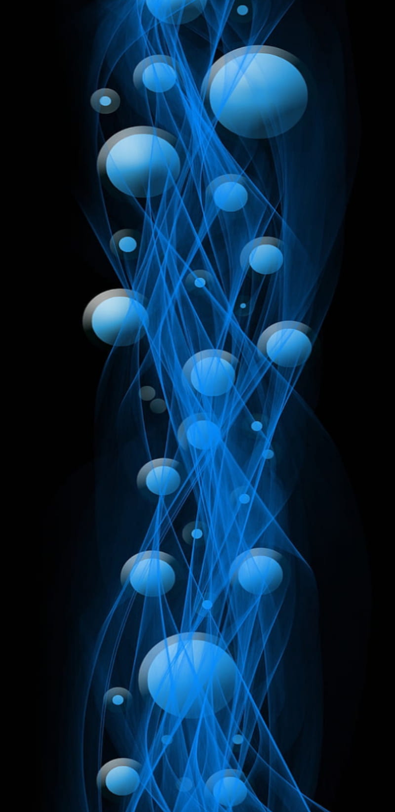 Physics molecules, atoms, blue, cells, particles, quantum, science, HD phone wallpaper