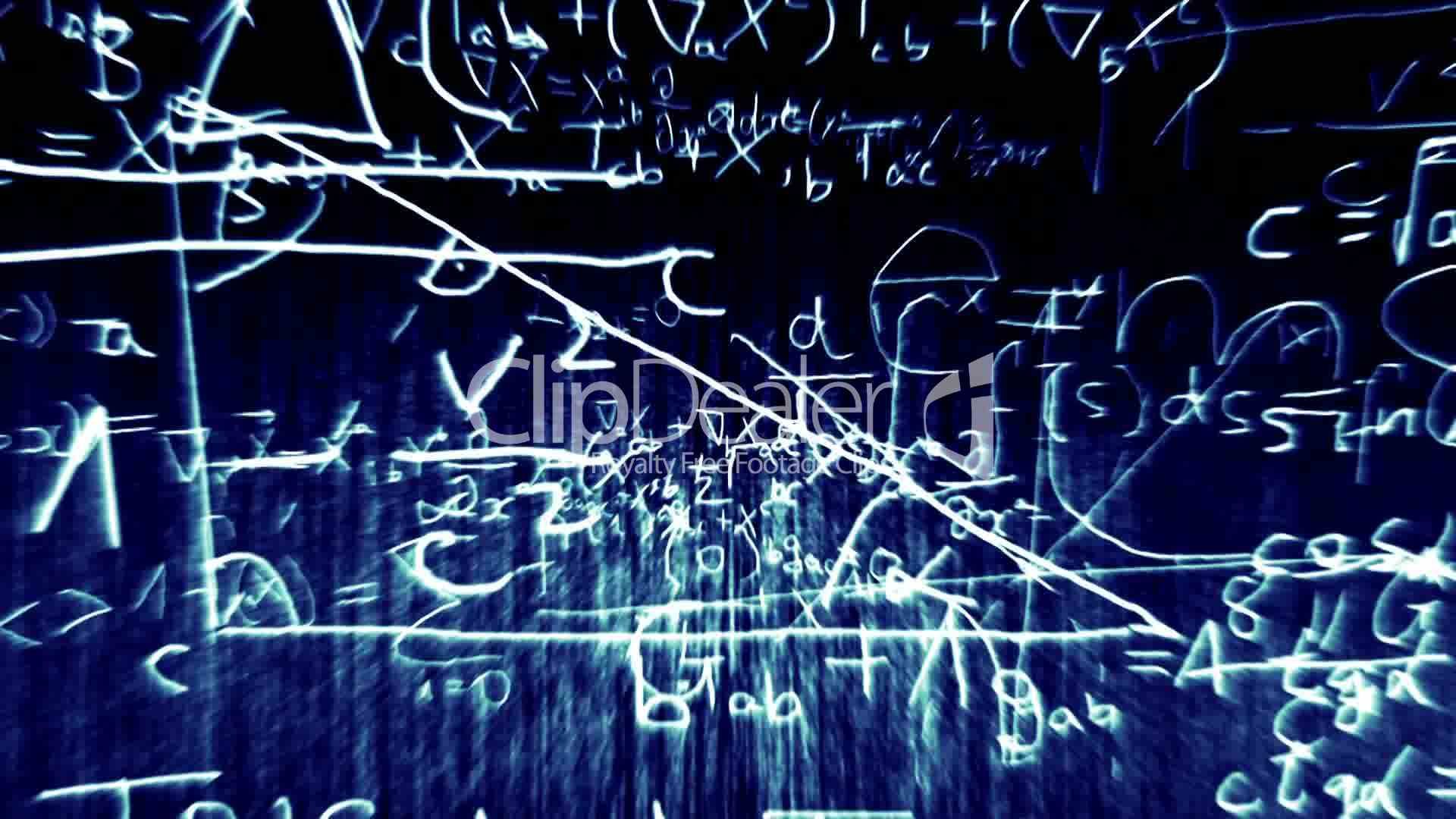 Mathematical equations and formulas fly in the air - Science