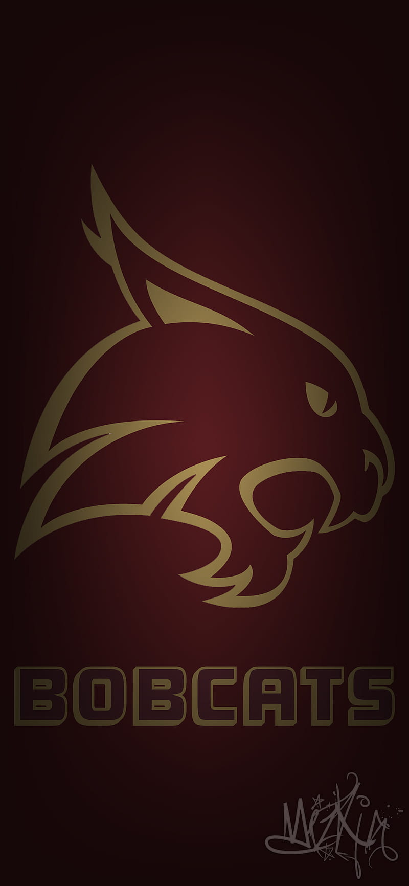 A logo for the bobcats with gold and brown - Texas