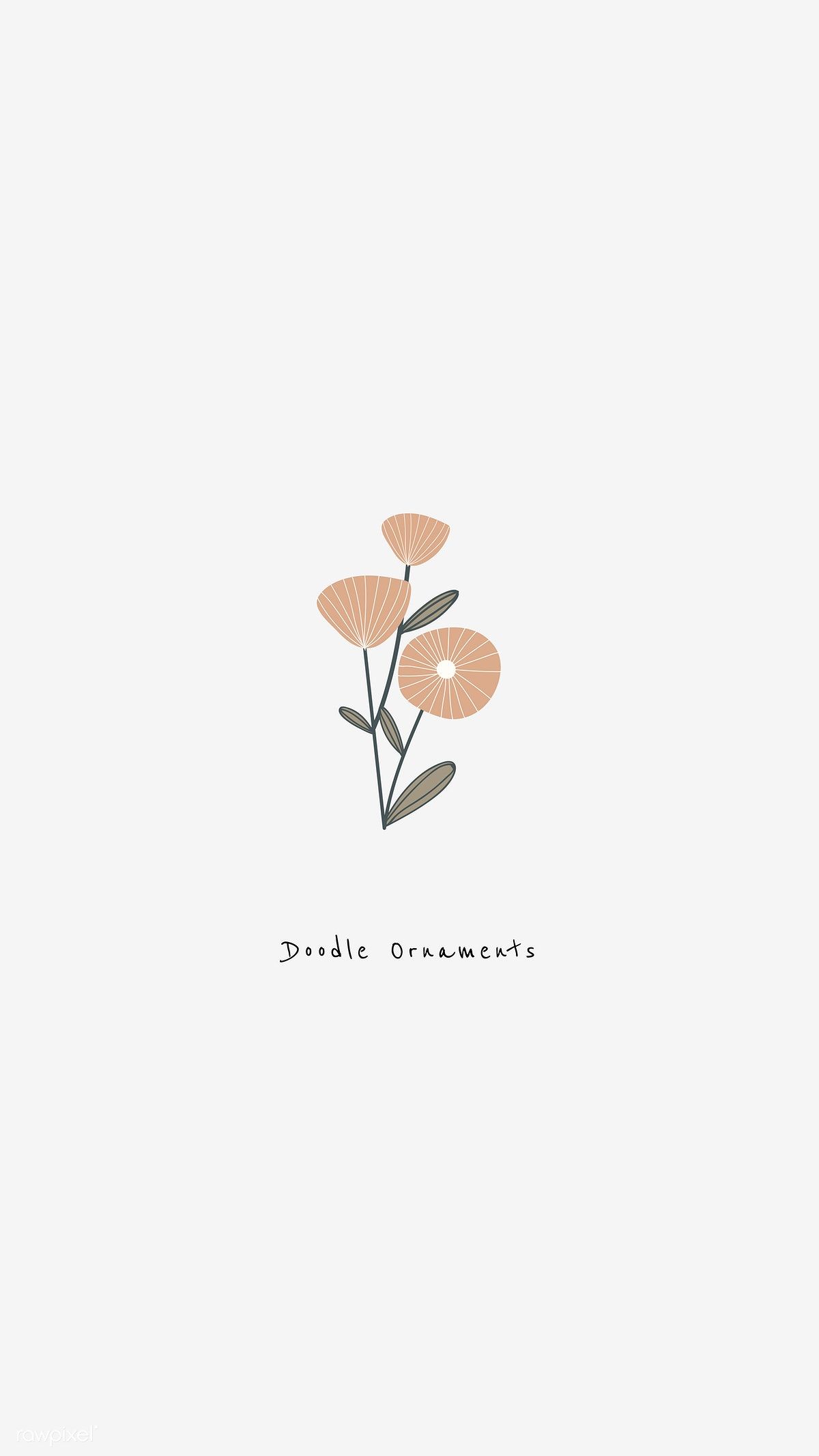 Download premium vector of Doodle ornaments of flowers on a white background - Doodles