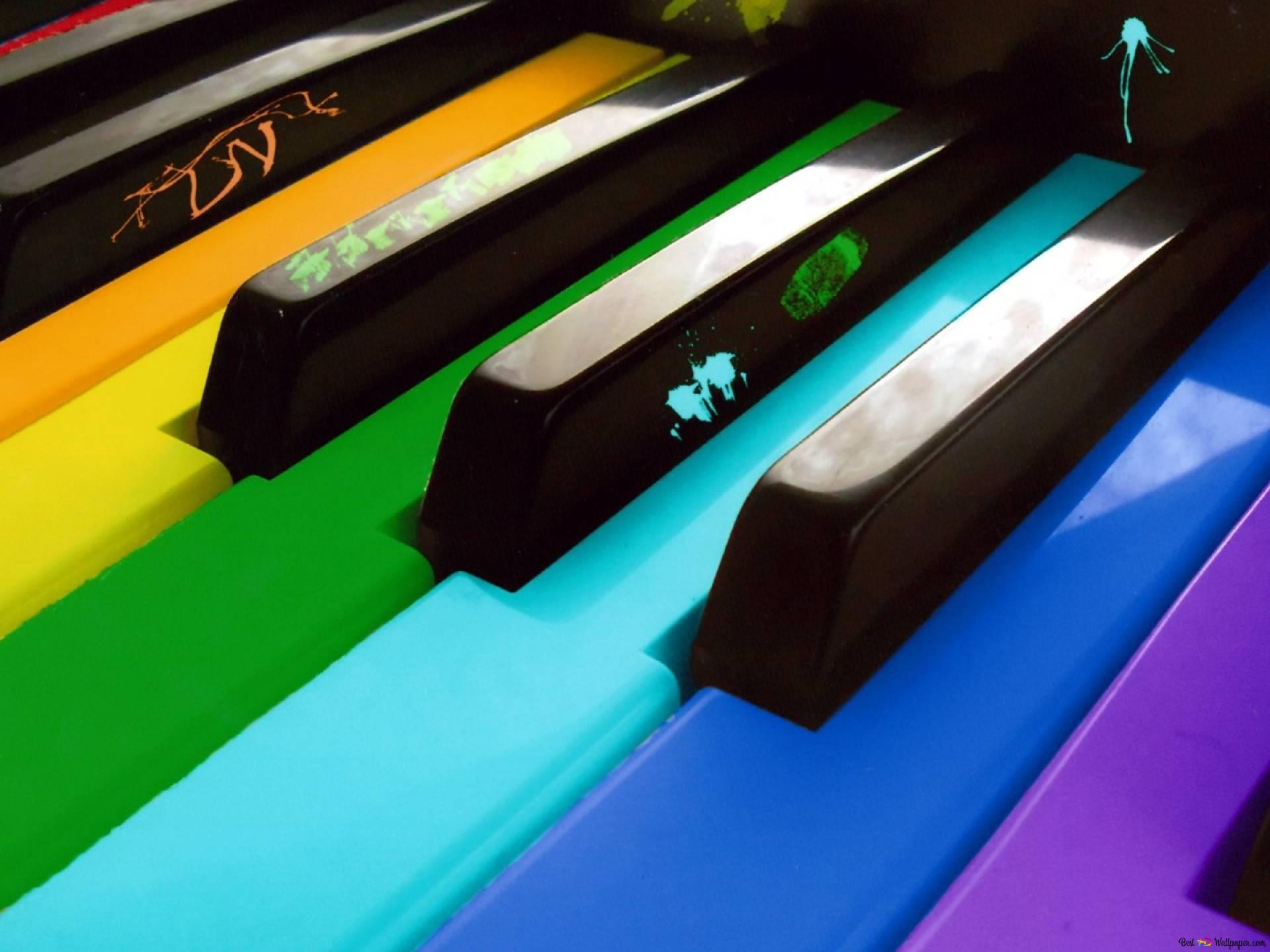 Colorful Piano Keys 2K wallpaper download