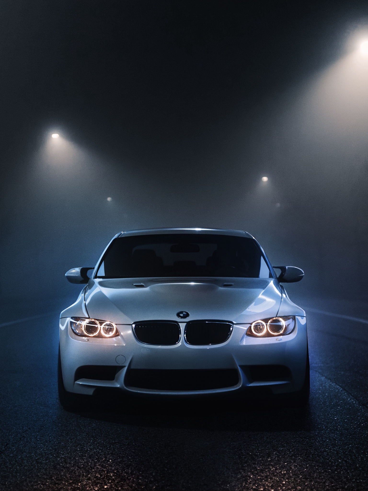 BMW M3 Wallpaper 4K, White Cars, Black Dark