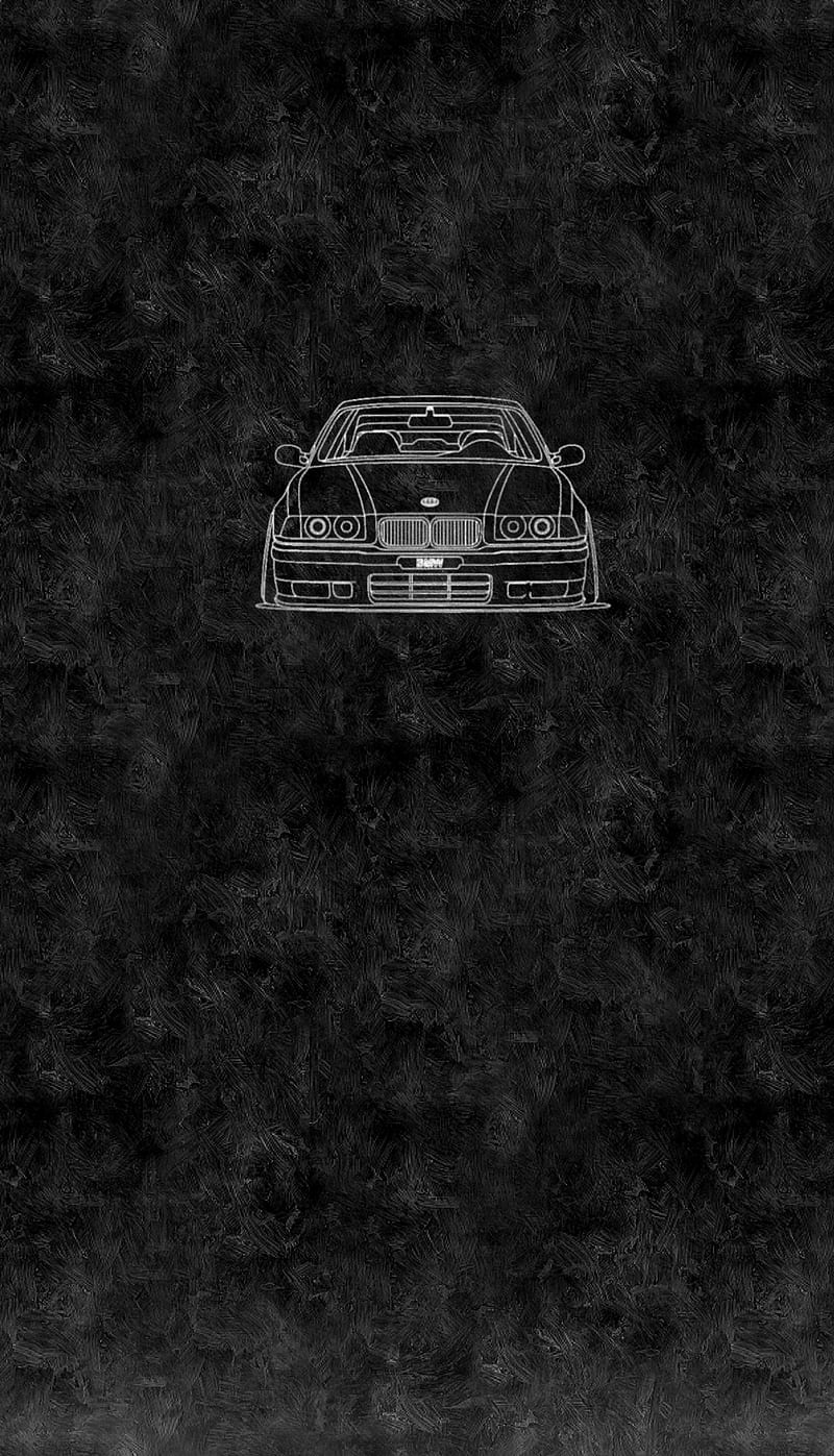 E36 Aesthethics, 3 series, aesthetics, black, bmw, car, e gris, mood, HD phone wallpaper