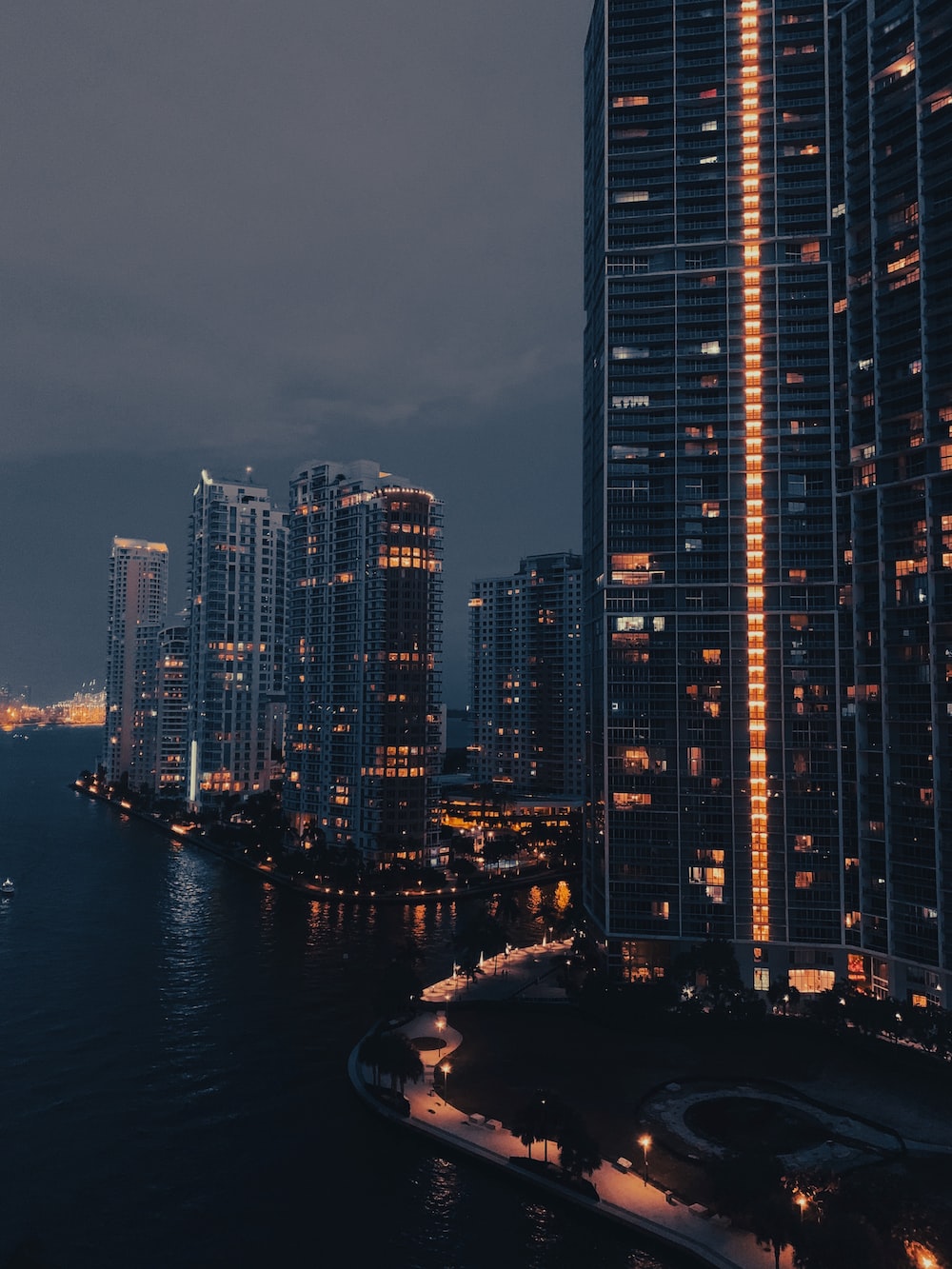 A city with tall buildings and water - Miami